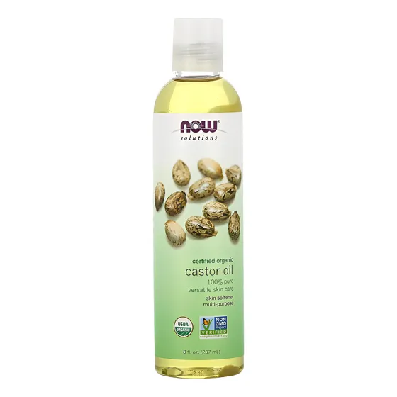 Óleo hidratante para corpo Now Foods Óleo de Rícino Orgânico en dispensador 237ml