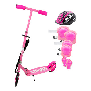 Scooter Juvenil Plegable Patín Del Diablo + Protecciones Color Rosa Rosa Scooter Juvenil Plegable Patín Del Diablo + Protecciones Color Rosa Rosa