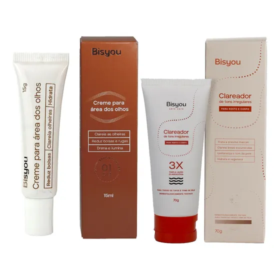 Kit Bisyou - Clareador De Tons + Creme Para Área Dos Olhos