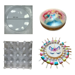 Kit 3 Moldes Gelatina Redondo 20cm Y 2 Gelipaletas Kit 3 Moldes Gelatina Redondo 20cm Y 2 Gelipaletas