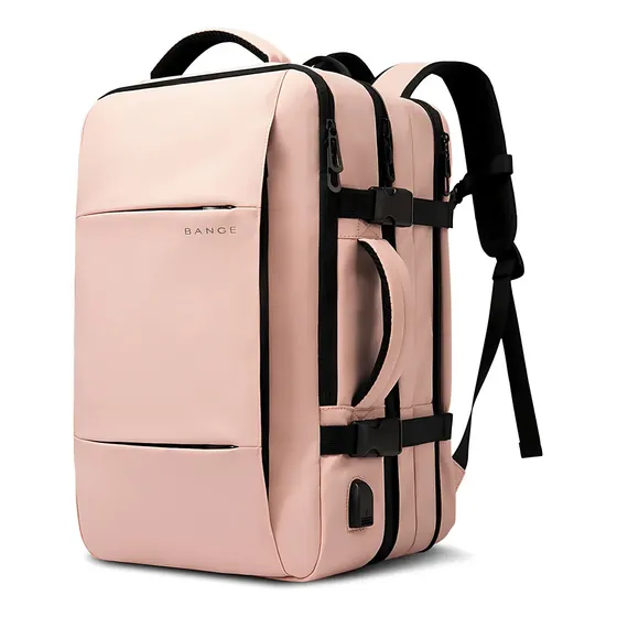 Mochila deportiva grande para hombre y mujer, negra, 37 litros, color rosa, bange, tela lisa, diseño BG1908 | Cuotas sin interés