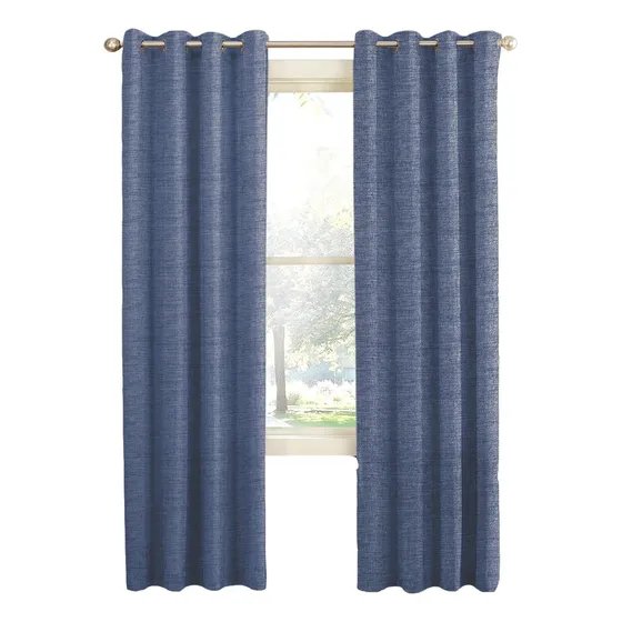Cortina Blackout 100%, Son 2 Paños De 140x220cm Textura Lino