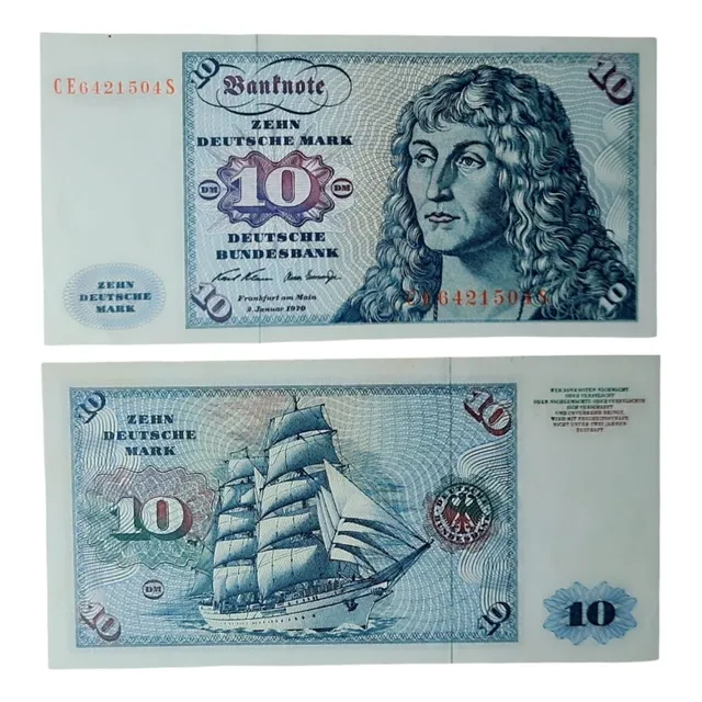 Billetes Mundiales Alemania 10 Marcos 1970