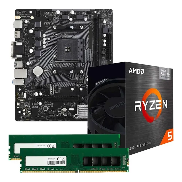 Combo Actualizacion Ryzen 5 5600g + Mother B550 + 32gb Ram Color Negro