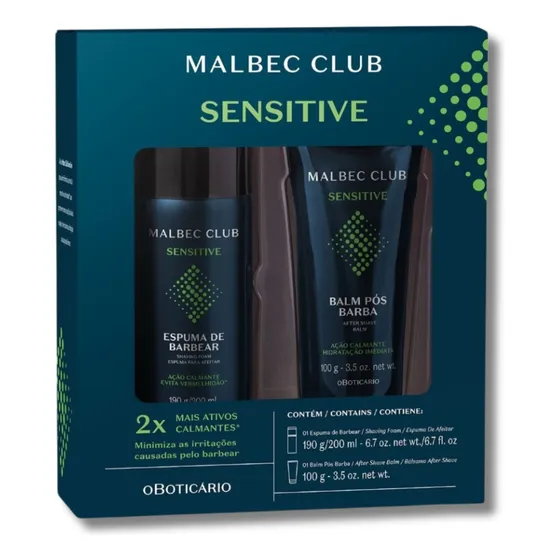 Presente Boticário Malbec Club Sensitive Espuma E Balm