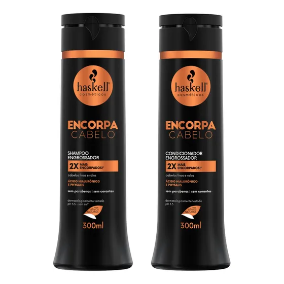  Kit Shampoo + Condicionador Encorpa Cabelo 300ml - Haskell