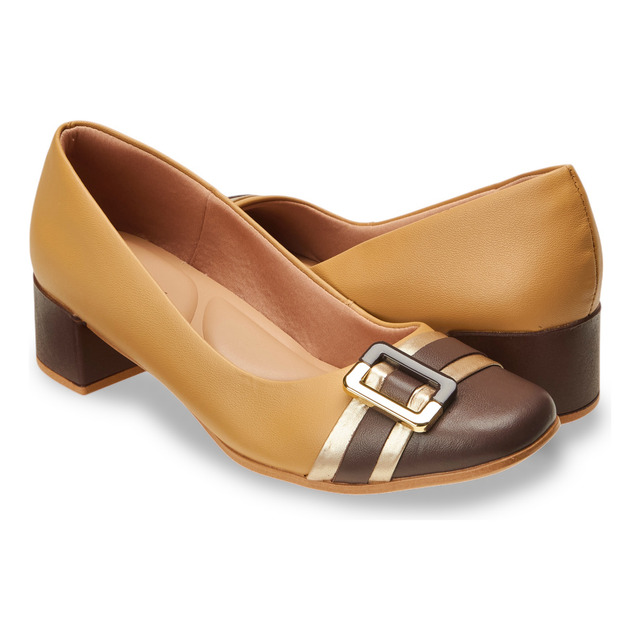 Sapato Scarpin Usaflex Salto Bloco Aj0112 Sapato Scarpin Usaflex Salto Bloco Aj0112
