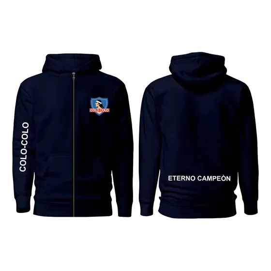 Poleron Con Cierre Colo Colo - Eterno Campeon - Futbol Chileno - Estampaking