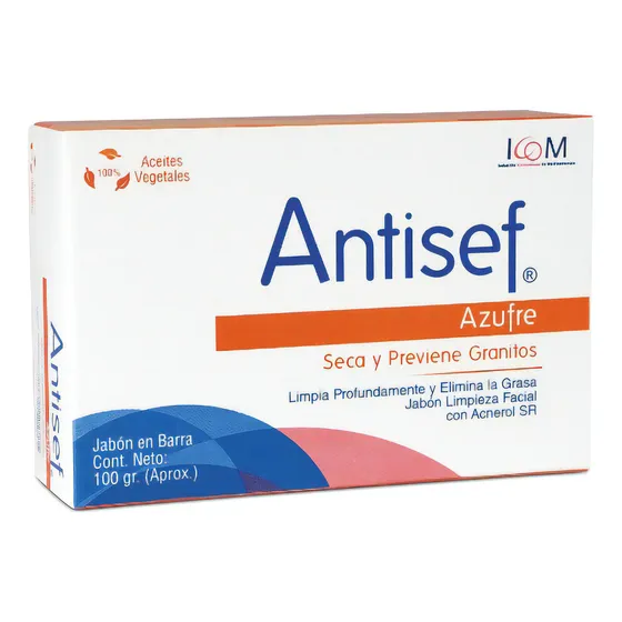 Jabón Antiacne Azufre Antisef 100 G