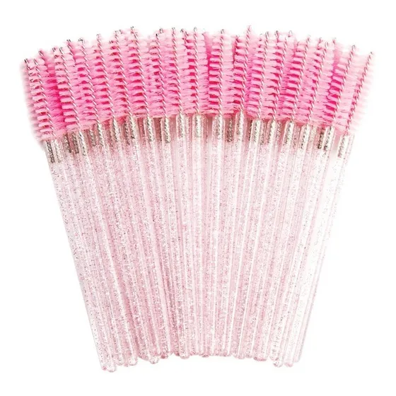 Kit 50 Escovinhas Descartáveis Cílios Sobrancelhas Atacado Cor Rosa