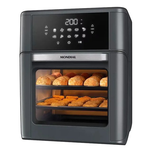 Fritadeira Air Fryer Oven Mondial Afon-12l-fg 12l Digital 20 Preto 127v Fritadeira Air Fryer Oven Mondial Afon-12l-fg 12l Digital 20 Preto 127v