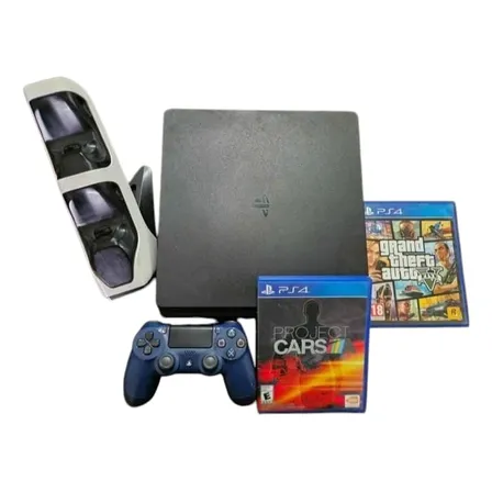 Play-station 4 Ps4 1tb Slim Negro+control+cargador+2juegos Negro