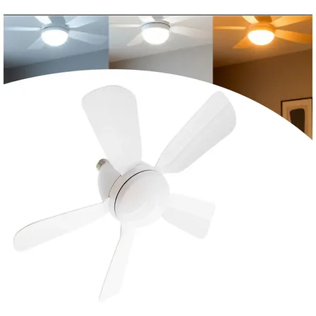 Ventlador De Teto E27 Com Lâmpada Led Bivolt Vt02