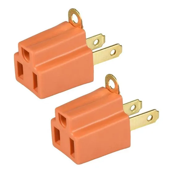 Clavija Convertidora Sencilla De 2 Piezas Naranja Steren
