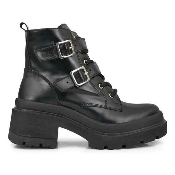 Borcego Mujer Cuero Bota Zapato Briganti Plataforma Cierre