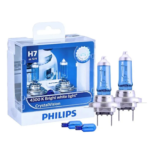 Luz Halógena Para Coche Philips Crystal Vision H7, Color Bla