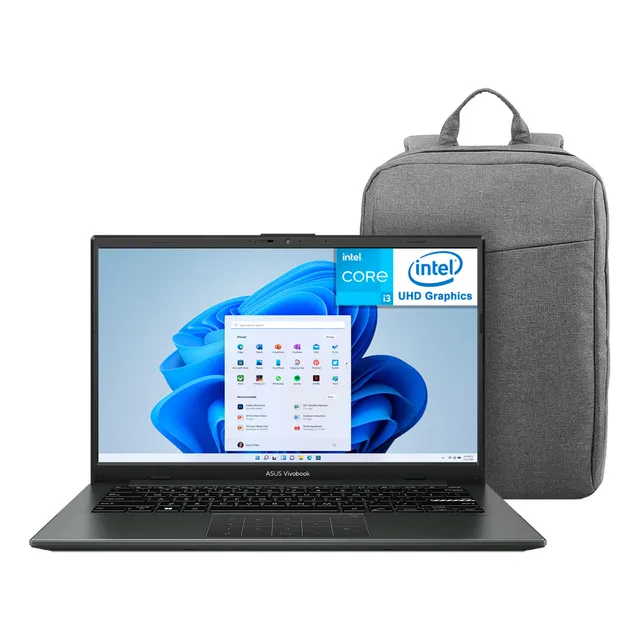 Laptop ASUS Vivobook Go 14 Intel Core i3 8GB RAM 128GB SSD 14" Windows 11 Home Mochila