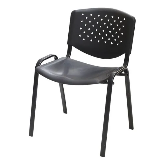 Silla Negra Apilable Reuniones Fiestas Oficina Espera