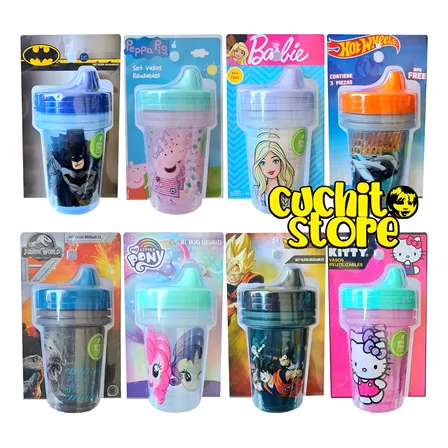 Set 3 Vasos Aprendizaje Licencias Reutilizable Niño Niña