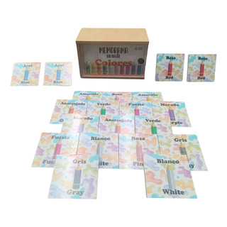 Juego Mesa Memoria Colores Material Didáctico Madera Niños Juego Mesa Memoria Colores Material Didáctico Madera Niños