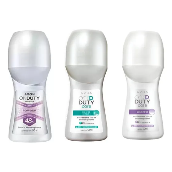 Rolon On Duty Avon Feminino E Masculino Kit Com 3 Unidades
