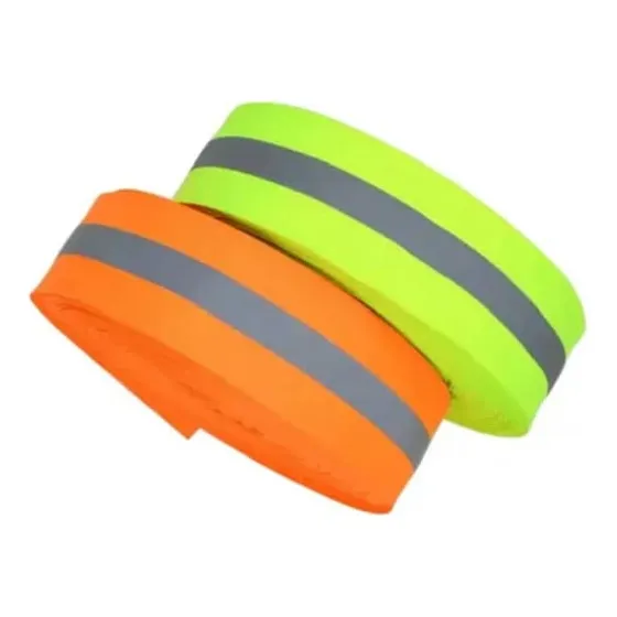 Cinta Reflectiva Textil Verde-naranja Neon 3,8cm X 50mts