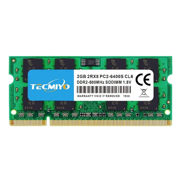 Memoria Ram Tecmiyo 2gb Ddr2-800 Sodimm Pc2-6400s Portátil