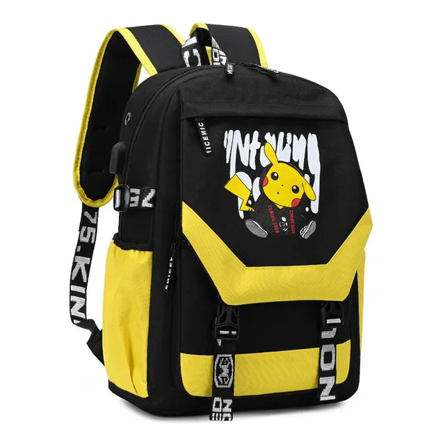 Mochila Pikachu Usb Mochila Escolar Para Estudiantes De Gran