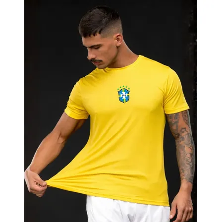 Camisa Do Brasil Camiseta Copa Do Mundo Dry Fit Masculina 26 Amarelo G