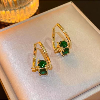2par Aretes Plata Diamantes Circonita Cúbica Con Aguja Dama 2par Aretes Plata Diamantes Circonita Cúbica Con Aguja Dama