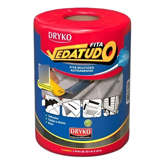 Fita Multiuso Autoadesiva Asfáltica Alumínio 20cmx10m- Dryko