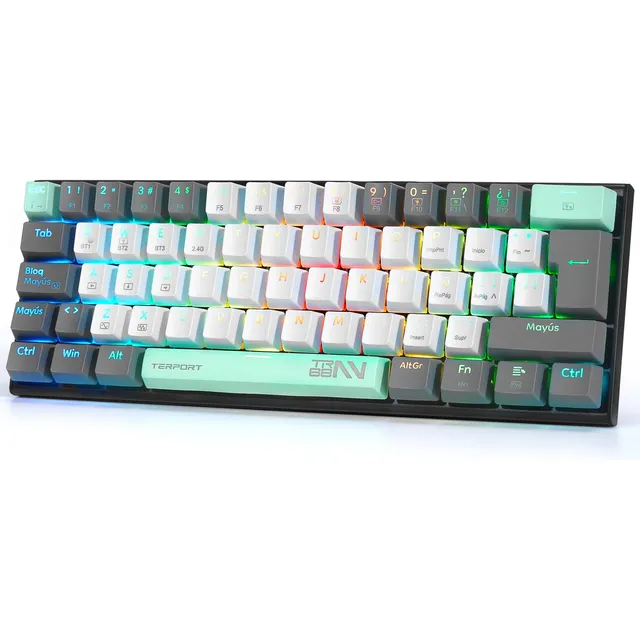 Teclado Mecánico Inalámbrico Español 60% Z11 Con Luces Rgb 