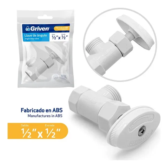 Llave De Arresto 1/2 X 1/2 Griven Plastica