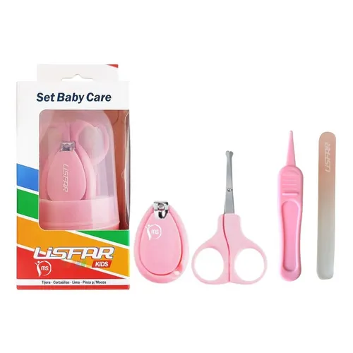 Set Cuidados Bebe Lisfar Cortauñas Tijera Lima Pinza Mocos