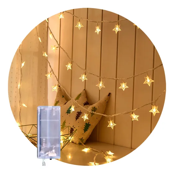 Guirnalda Estrellas Tira Luz Led Calida Amarilla A Pila Libercam LDN-05