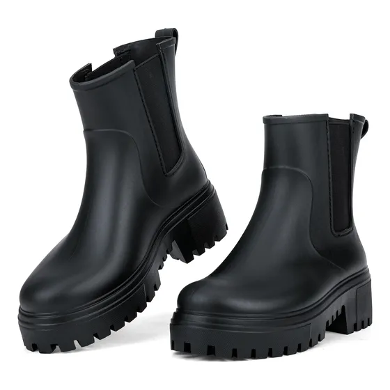 Botas De Lluvia Mujer Impermeables Antideslizantes Tacon