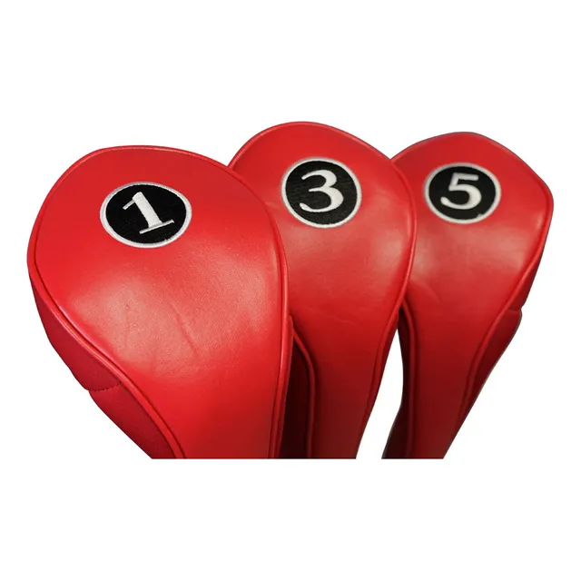 Rojo Cierre Driver 1 3 5 Piel Sintetica Neopreno Fairway