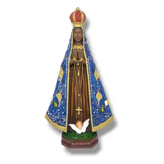 Imagem De Nossa Senhora Aparecida Em Resina Nacional De 30cm Imagem De Nossa Senhora Aparecida Em Resina Nacional De 30cm