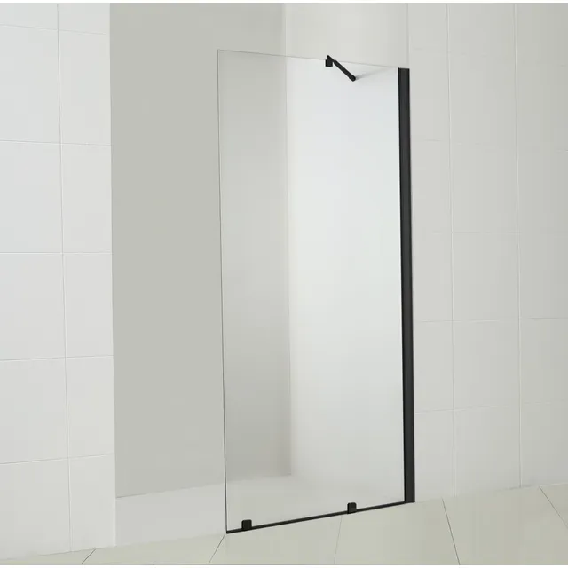 Mampara Ducha Fija Receptáculo Style Perfil Negro 800x1980mm