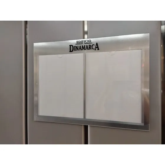 Carteleras Ascensor Doble Bolsillo En Acrílico