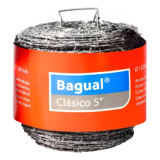 Rollo Alambre De Púas Bagual 5 Galvanizado Acindar X 50 Mts