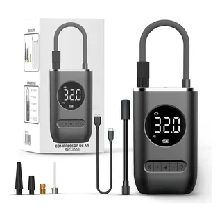 Mini Compressor Digital Rezzet Bomba De Encher Pneus PortĂĄtil Para Carro Bicicleta Motocicletas Preto Com Calibrador Mini Compressor Digital Rezzet Bomba De Encher Pneus PortĂĄtil Para Carro Bicicleta Motocicletas Preto Com Calibrador