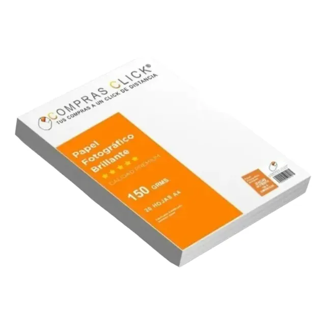 Papel Fotográfico Glossy A4 150g 20 Hojas Comprasclick