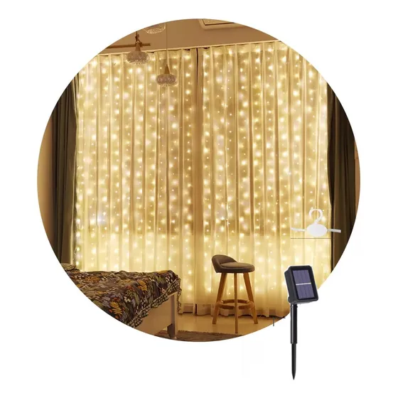 Cortina De Luces  De Navidad Vintage 3x3m  Microled 300leds