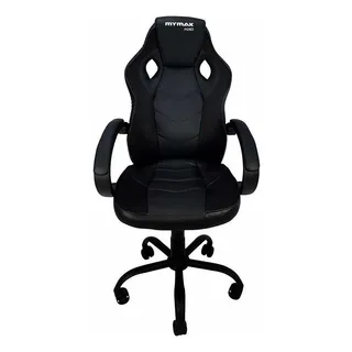 Cadeira De Escritório Mymax Mx0 Gamer ErgonÎmica Preta Com Estofado De Couro Sintético Cadeira De Escritório Mymax Mx0 Gamer ErgonÎmica Preta Com Estofado De Couro Sintético