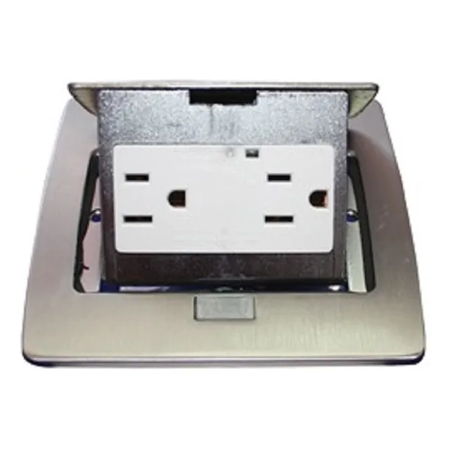 Mini Caja De Piso Acero Inoxidable 2 Contactos 127v Th-mc-pc