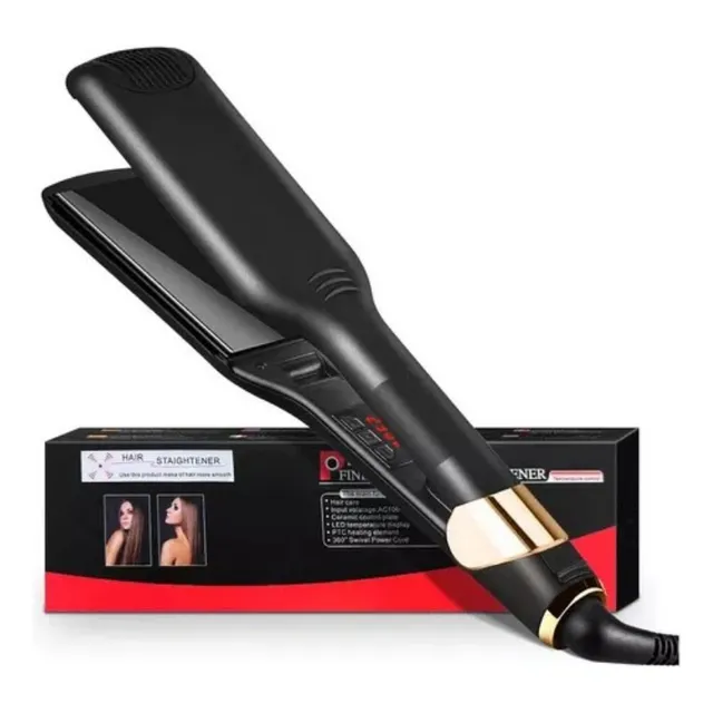 Plancha De Cabello Ckeyin Profesional De Cerámica 55mm Color Negro