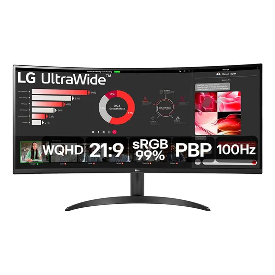 Monitor LG Ultrawide Curvo 34  Wqhd Hdr10 100hz 34wr50qc-b