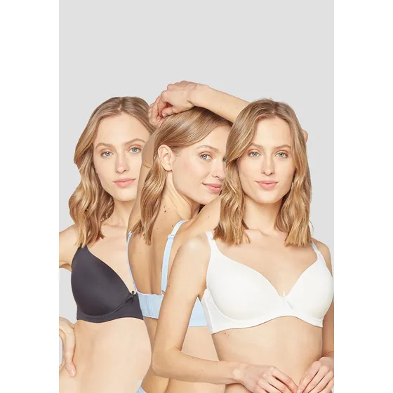 Pack 3 Sostén Copa C Microfibra Intime 96732 - Moda