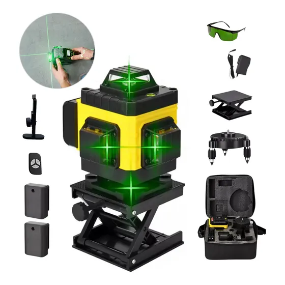 Nível Laser 12 Linhas Verde 40m Recarregável C/ Controle Pro